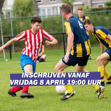 Inschrijven gaat vanaf 8 april 19:00 uur van start